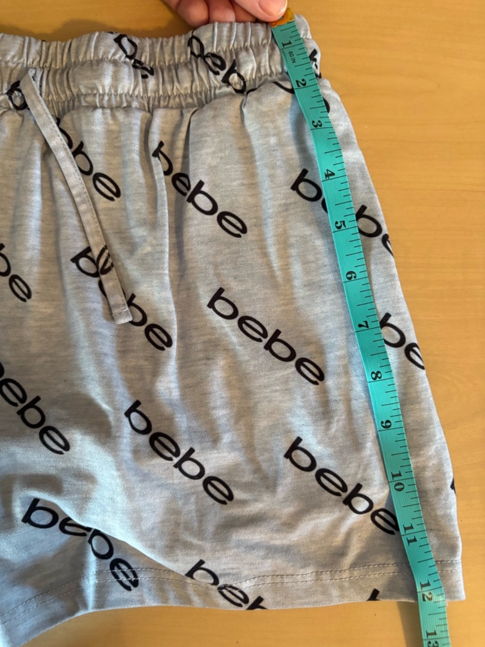 bebe Gray Pajama Shorts with Black Logo Print - Picture 4 of 5